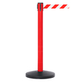 Queue Solutions SafetyMaster 450, Red, 13' Red/White Diagonal Stripe Belt SM450R-RW130